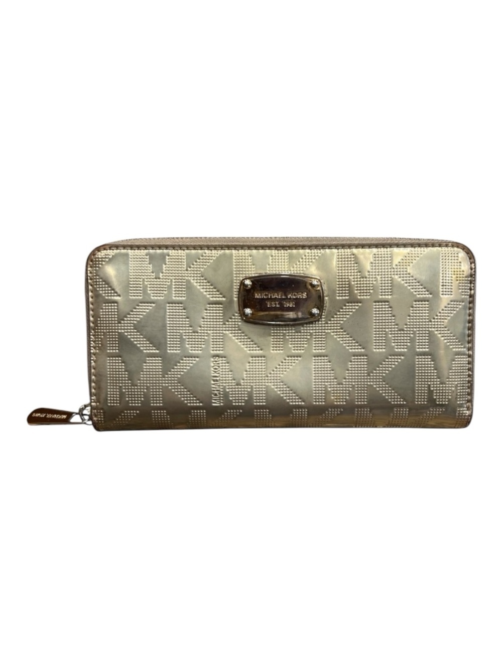Michael Kors Jet Set Large Metallic Logo Continental Wallet.